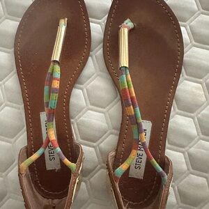 Steve Madden Brown Sandals with Multicolor Straps